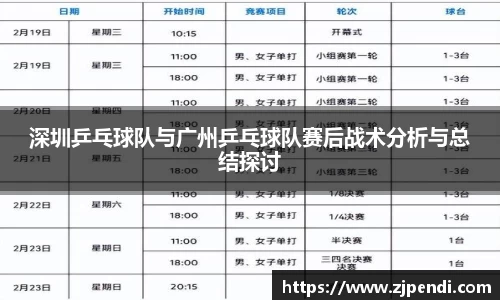 深圳乒乓球队与广州乒乓球队赛后战术分析与总结探讨